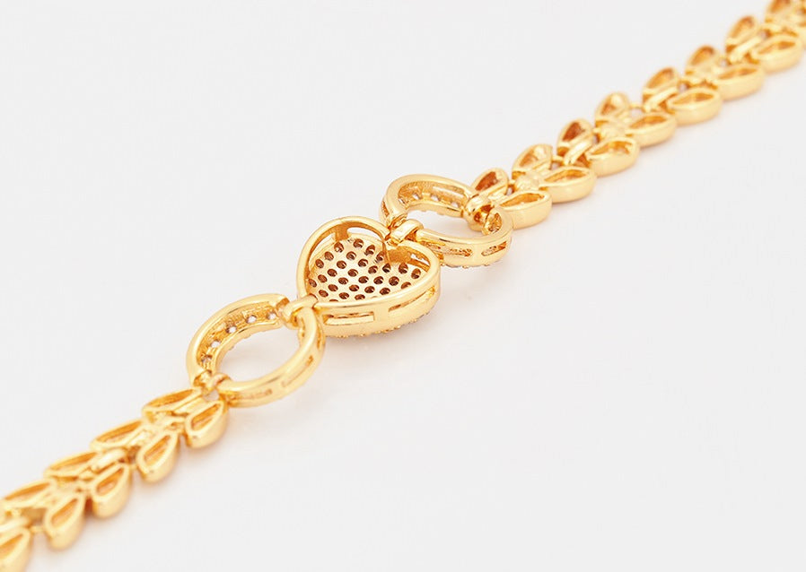 Pave Style Heart's Bracelet