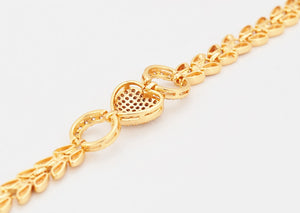 Pave Style Heart's Bracelet